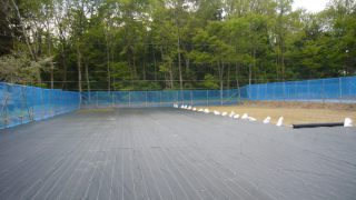 防草シート敷き