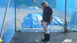 ポットの位置決め作業