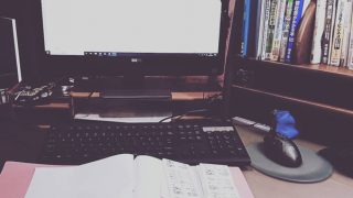 パソコンに向かってデータ入力