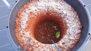 園地に霜が降りた