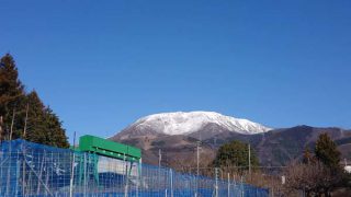 白い雪が映える伊吹山